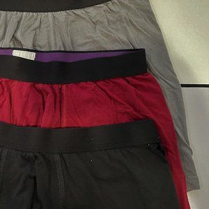 MeUndies boxer briefs black gray and burgundy